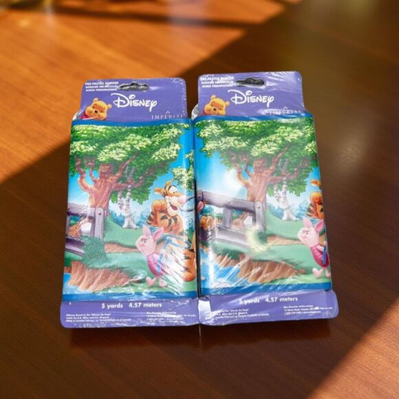 2 NIP Vintage Disney Winnie the Pooh Pre Pasted Wallpaper Border 5 Yds Each B12 - Picture 1 of 6